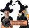 Halloween Witch Hat Black Witch Hat with Detachable Spider Halloween Costume Accessories for Women Party